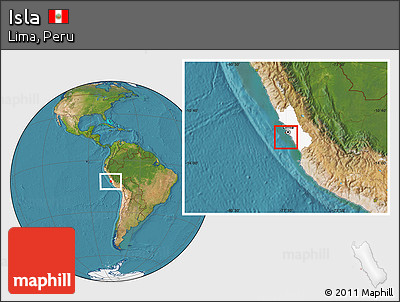 Satellite Location Map of Isla, highlighted parent region