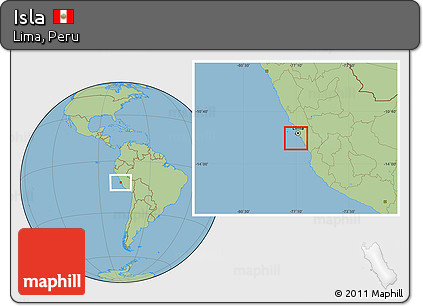 Savanna Style Location Map of Isla