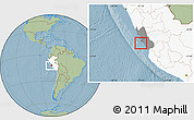 Savanna Style Location Map of Isla, highlighted country, highlighted parent region, hill shading