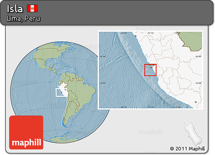 Savanna Style Location Map of Isla, highlighted country, hill shading
