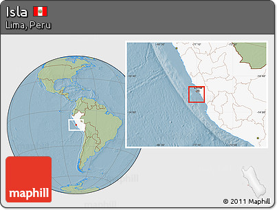 Savanna Style Location Map of Isla, highlighted country, hill shading