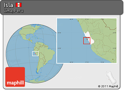 Savanna Style Location Map of Isla, highlighted parent region