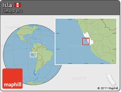 Savanna Style Location Map of Isla, highlighted parent region