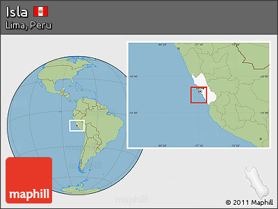 Savanna Style Location Map of Isla, highlighted parent region