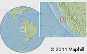 Savanna Style Location Map of Isla, hill shading