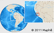 Shaded Relief Location Map of Isla, within the entire country