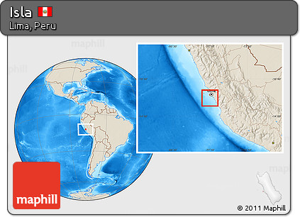 Shaded Relief Location Map of Isla
