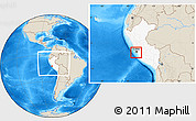 Shaded Relief Location Map of Isla, highlighted country, within the entire country