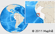 Shaded Relief Location Map of Isla, highlighted country, highlighted parent region, within the entire country