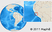 Shaded Relief Location Map of Isla, highlighted parent region, within the entire country