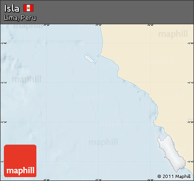 Classic Style Map of Isla, single color outside