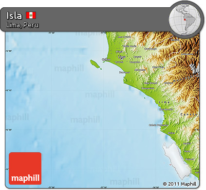 Physical Map of Isla