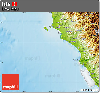 Physical Map of Isla