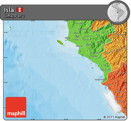 Physical Map of Isla, political outside