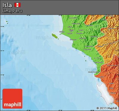 Physical Map of Isla, political outside