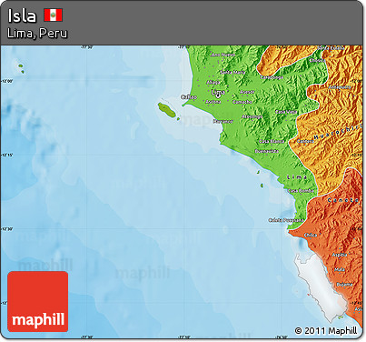 Physical Map of Isla, political outside