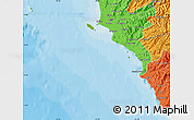 Physical Map of Isla, political outside