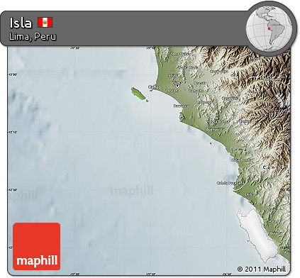 Physical Map of Isla, semi-desaturated