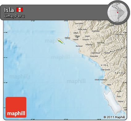 Physical Map of Isla, shaded relief outside