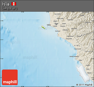 Physical Map of Isla, shaded relief outside