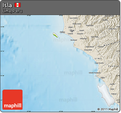 Physical Map of Isla, shaded relief outside