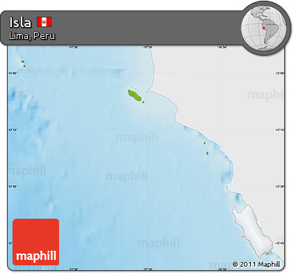 Physical Map of Isla, single color outside