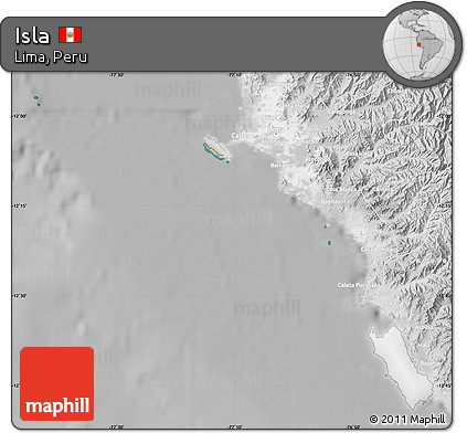 Satellite Map of Isla, lighten, desaturated