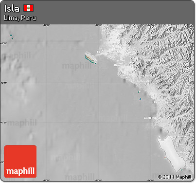 Satellite Map of Isla, lighten, desaturated