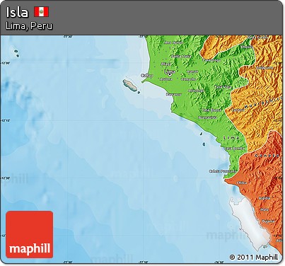Satellite Map of Isla, political outside