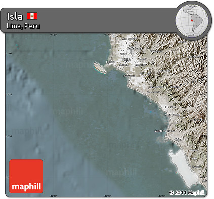 Satellite Map of Isla, semi-desaturated