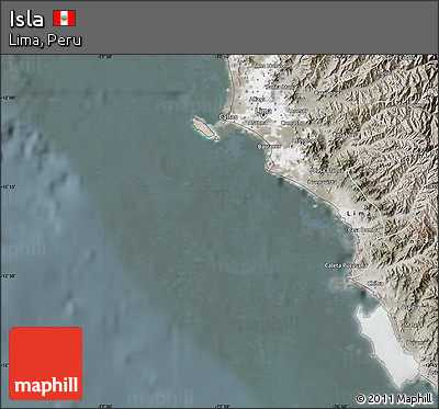 Satellite Map of Isla, semi-desaturated
