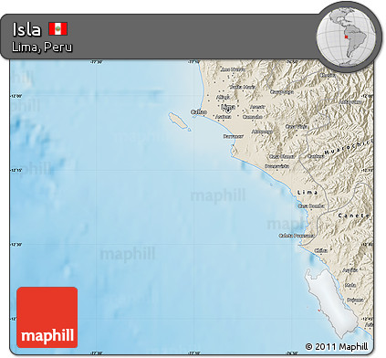Shaded Relief Map of Isla