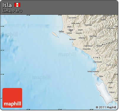 Shaded Relief Map of Isla