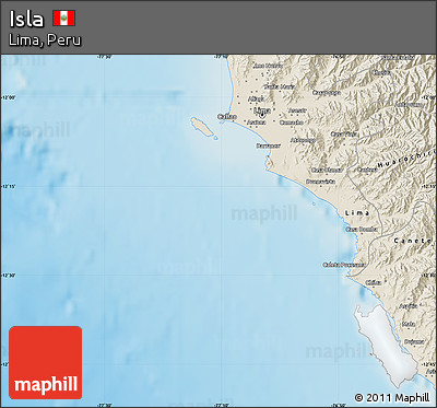 Shaded Relief Map of Isla