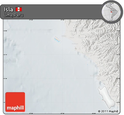 Shaded Relief Map of Isla, lighten, semi-desaturated