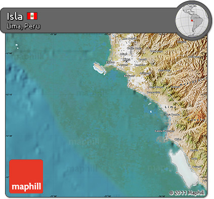 Shaded Relief Map of Isla, satellite outside