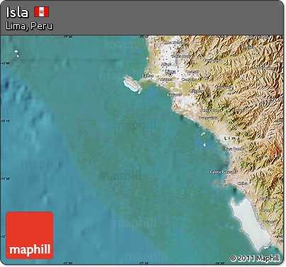 Shaded Relief Map of Isla, satellite outside