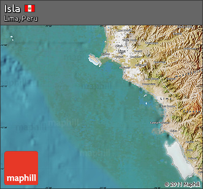 Shaded Relief Map of Isla, satellite outside