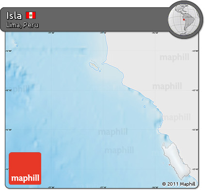 Shaded Relief Map of Isla, single color outside