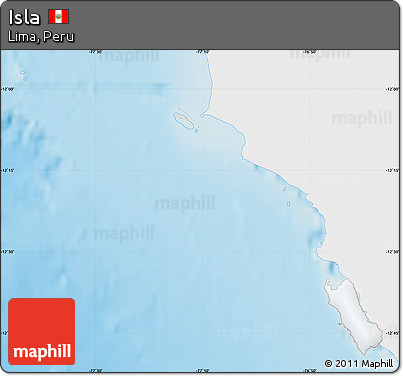 Shaded Relief Map of Isla, single color outside