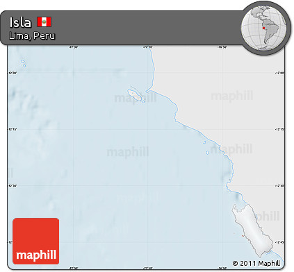 Silver Style Map of Isla, single color outside