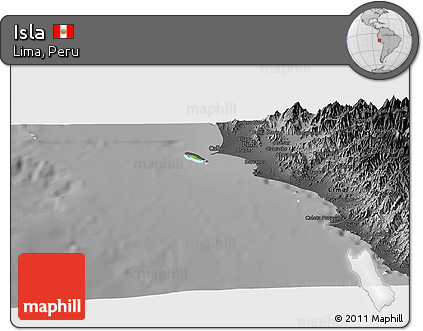 Physical Panoramic Map of Isla, darken, desaturated