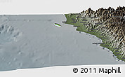 Physical Panoramic Map of Isla, darken, semi-desaturated