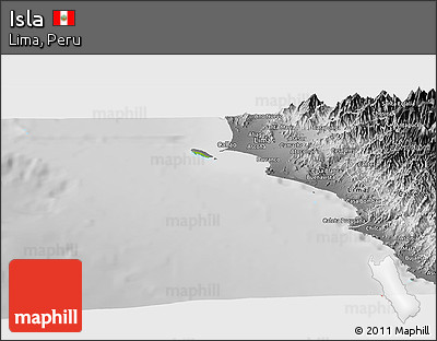 Physical Panoramic Map of Isla, desaturated