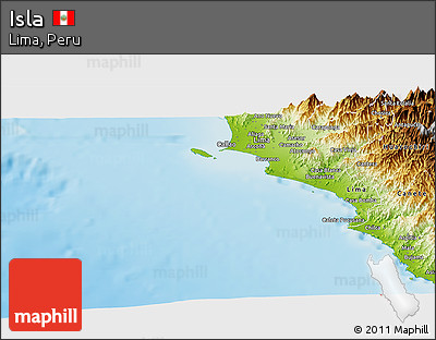 Physical Panoramic Map of Isla