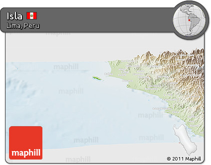 Physical Panoramic Map of Isla, lighten
