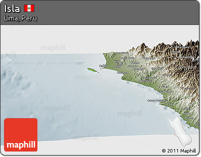 Physical Panoramic Map of Isla, semi-desaturated