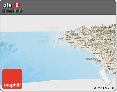Physical Panoramic Map of Isla, shaded relief outside