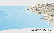 Physical Panoramic Map of Isla, shaded relief outside