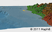 Political Panoramic Map of Isla, darken